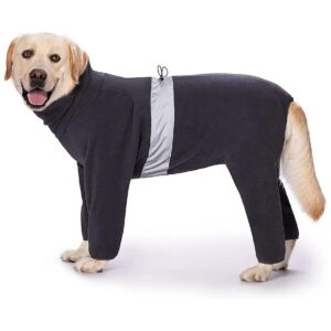 Turtleneck Polar Fleece Dog Jacket for Medium to Large Breed Dogs with Elastic Cuffs