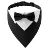 Tuxedo Dog Bandana Collar with Black Bow Tie for Small Medium Large Dogs