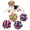 Twisted Rope Dog Toy Balls for Small Medium Large Dogs 4 Pack