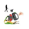 Two Dog Retractable Leash Non-Tangling Gel Handle for All Weather Walking