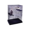 Two Door Pet Playpen with Metal Frame for Small Animals and Cats