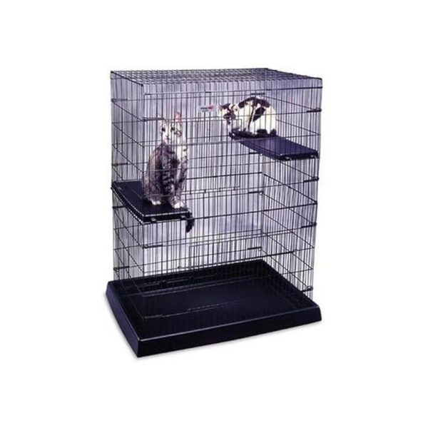 Two Door Pet Playpen with Metal Frame for Small Animals and Cats