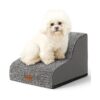 Two-Tier Foam Dog Stairs with Non-Slip Surface for Small Medium Dogs and Cats