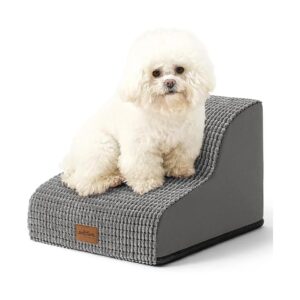 Two-Tier Foam Dog Stairs with Non-Slip Surface for Small Medium Dogs and Cats