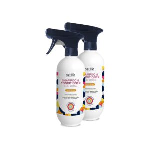 Two-Way Spray Dog Shampoo and Conditioner for Direct and Foaming Action