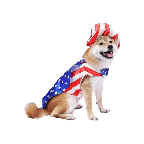 USA Dog Costume with Cap for Independence Day and Memorial Day