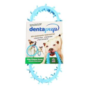 USA-Made Dog Dental Ring with Gum Massager and Mouth Cleaner for Teething