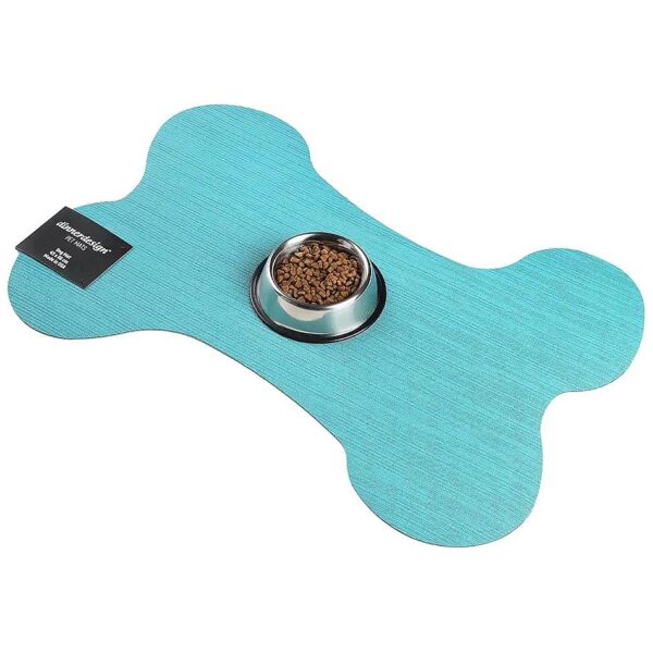 USA Made Durable Teal Dog Feeding Mat for Active Dogs Water Repellent and Easy Clean