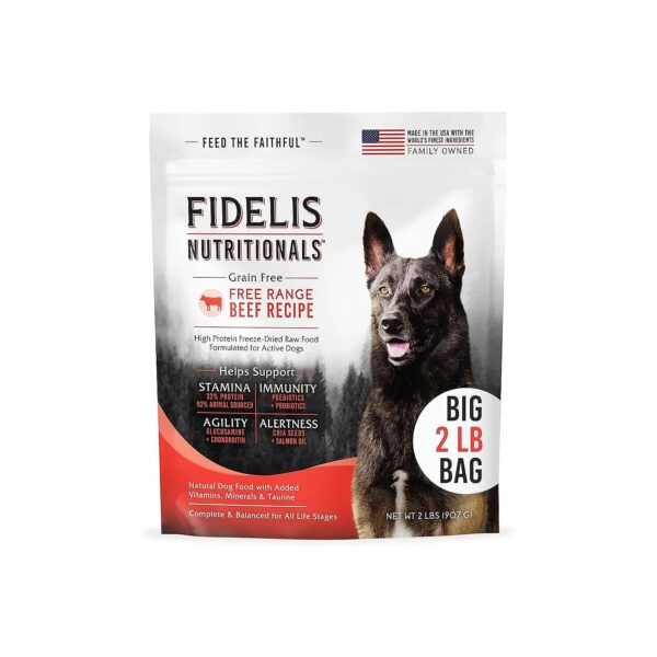 USA-Made Freeze-Dried Dog Food for Large Breeds with Prebiotics and Probiotics