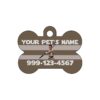 USA Manufactured Brown Metal Dog Tag with Personalized Pet Identification