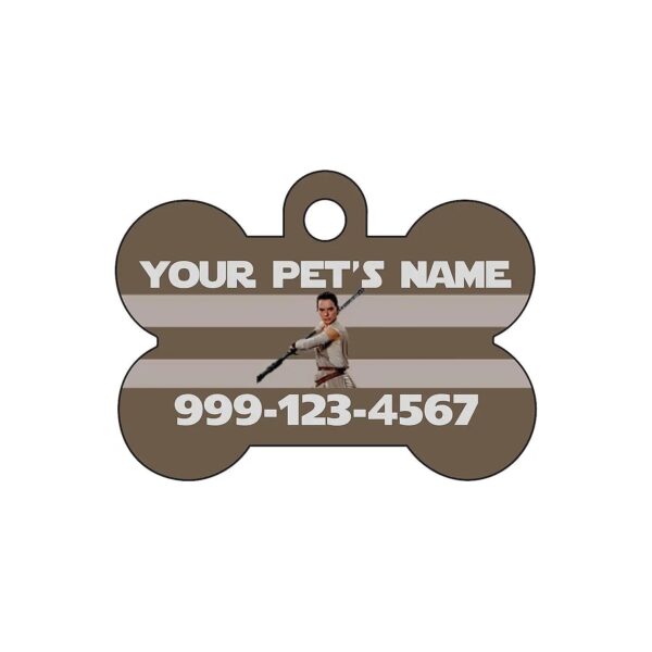 USA Manufactured Brown Metal Dog Tag with Personalized Pet Identification