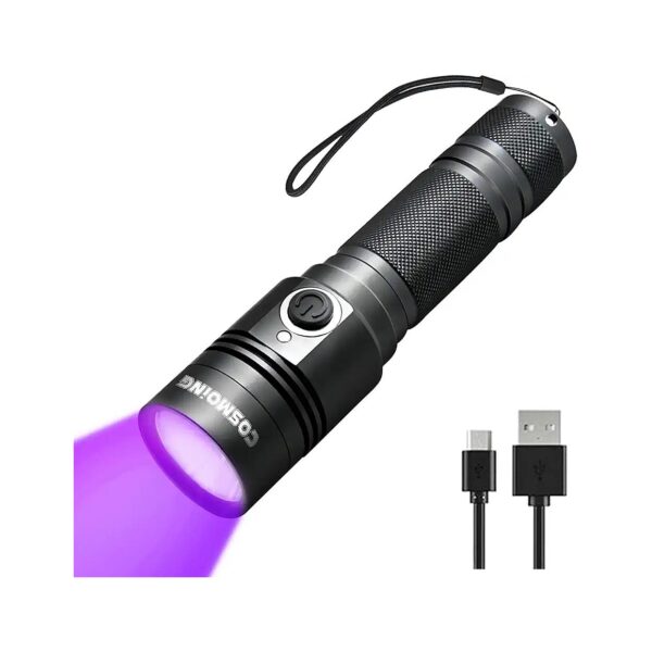 USB Rechargeable UV Flashlight for Household and Dog Bed Bug Detection