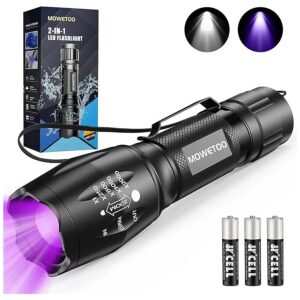 UV Black Light Flashlight with 4 Modes for Stain Detection and More