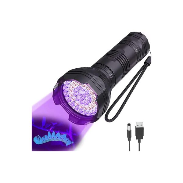 UV Blacklight for Pet Urine Detection 51 LEDs 365nm 395nm Rechargeable and Portable