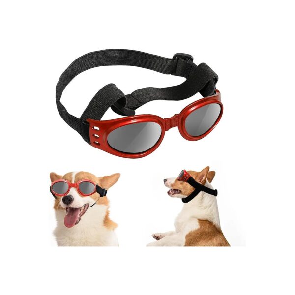 UV Protected Dog Sunglasses with Adjustable Straps and Breathing Holes for Canines