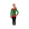 Ugly Christmas Sweater Costume Child Large Size with Green Elf Design