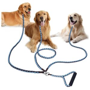 Ultimate 3 Way Dog Leash for Three Medium Large Dogs with Rugged Nylon Material