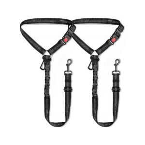 Ultimate Dog Car Safety Harness with Adjustable Length and Dual-Layer Nylon Fabric Belt