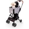 Ultimate Pet Stroller and Carrier for Small Dogs and Cats with Gray Frame