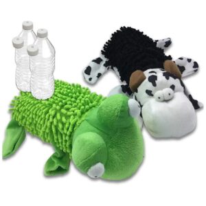 Ultimate Water Bottle Toy for Pets 2 Pack Squeak and Crackle with Replacement Caps