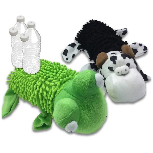 Ultimate Water Bottle Toy for Pets 2 Pack Squeak and Crackle with Replacement Caps