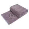 Ultra Absorbent Dog Bath Towel with Embroidered Paw Print for Skin Friendly Care