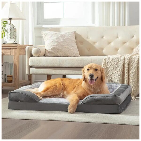 Ultra Comfy Waterproof Dog Bed with Removable Washable Cover for Extra Large Breeds