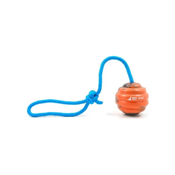 Ultra Durable Dog Rubber Ball with Rope for K-9 Teams and Training