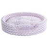 Ultra Plush Curly Faux Fur Oval Dog Bed Lavender Extra Large Comfort Orthopedic