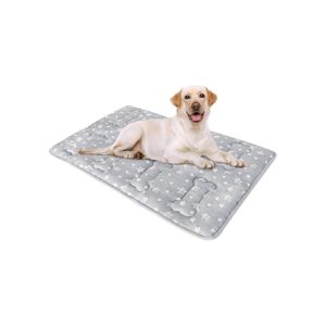 Ultra Soft Dog Crate Mat with Cute Star Pattern and Non-Slip Bottom for Large Breed Dogs