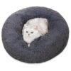 Ultra Soft Faux Fur Plush Calming Dog Bed for Small to Medium Dogs