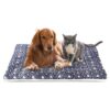 Ultra Soft Fleece Dog Bed Crate Mat with Cute Star Print for Large Medium Small Dogs