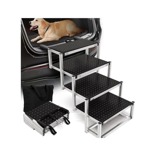 Ultra Sturdy Black Aluminum Dog Car Ramp for Large Breed Senior Dogs with ACL McGuire