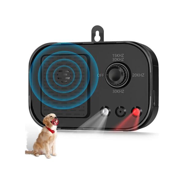 Ultrasonic Dog Bark Control Device with Adjustable Frequencies and 50Ft Range