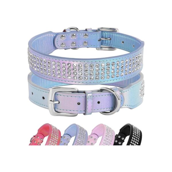 Unbelievably Beautiful Leather Dog Collar with Diamonds, 5 Inch Wide, Adjustable,