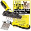 Undercoat Dematting Tool for Dogs and Cats - 2 Piece Set for Thick Hair