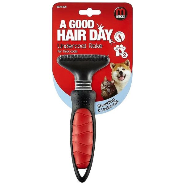 Undercoat Rake Pet Grooming Tool Soft Grip Handle Expertly Removes Tangles and Loose Hair