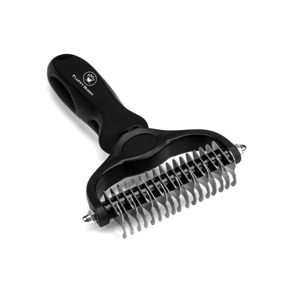 Undercoat and Shedding Rake Comb for Pet Hair Grooming with Stainless Steel Construction