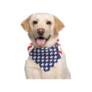 Unique American Flag Dog Bandana with Stars and Stripes Design