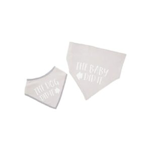 Unique Best Friends Bib Set for Baby and Pet Lovers with Distinctive Gray Color