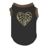 Unique Black Leopard Heart Print Dog Shirt For Small Gentle Pups