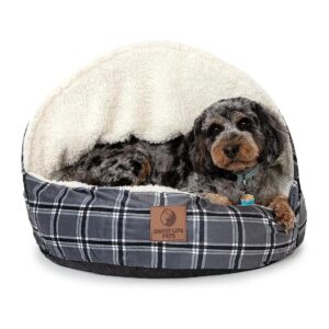 Unique Burrowing Dog Bed with Collapsible Hood and Orthopedic Support for Small Dogs