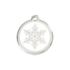 Unique Custom Engraved Snowflake Dog ID Tag in Small Size