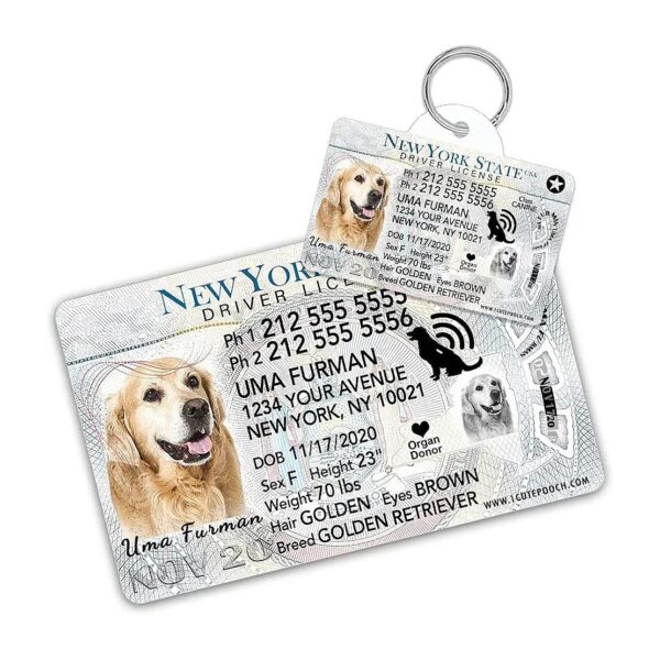 Unique Customized Pet ID Tags and Driver License Wallet Card for Dog and Cat Owners