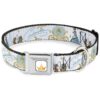 Unique Dog Collar with Seatbelt Buckle, Pumpkin Coach and Mice Artwork