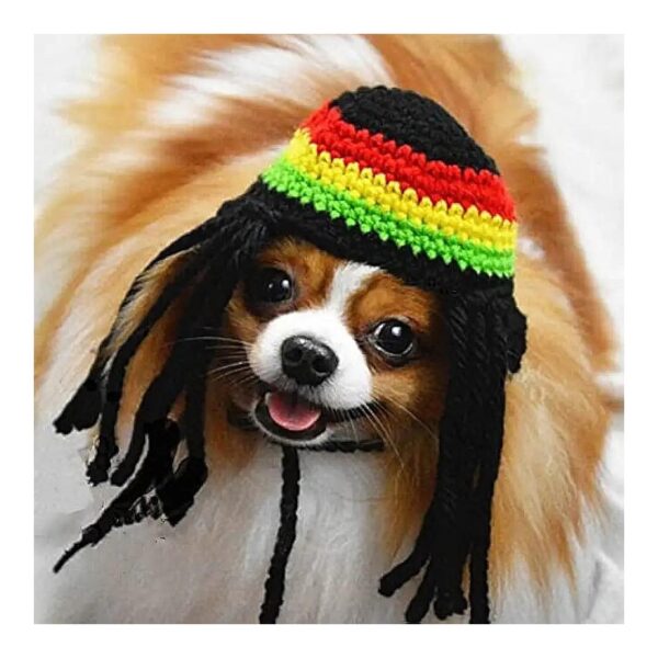 Unique Dog Costume Hat with Dreadlocks for Halloween Parties