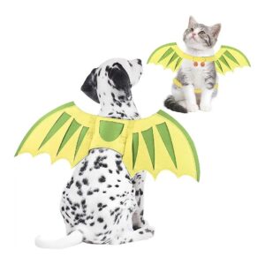 Unique Dog Dragon Wings with Pumpkin Bells for Every Halloween Party