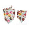 Unique Doughnut Pattern Pet Accessories Soft Cotton Kerchief Set for Dogs and Cats