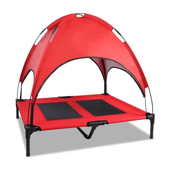 Unique Elevated Dog Bed with Canopy for Large Dogs with Adjustable Ventilation and Shade