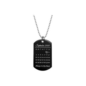 Unique Engraved Stainless Steel Dog Tag Pendant Necklace Gift